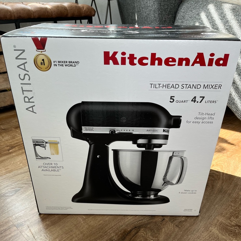 kitchenaid mixer artisan 5qt matte black